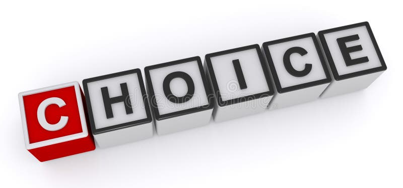Choice word block vector illustration