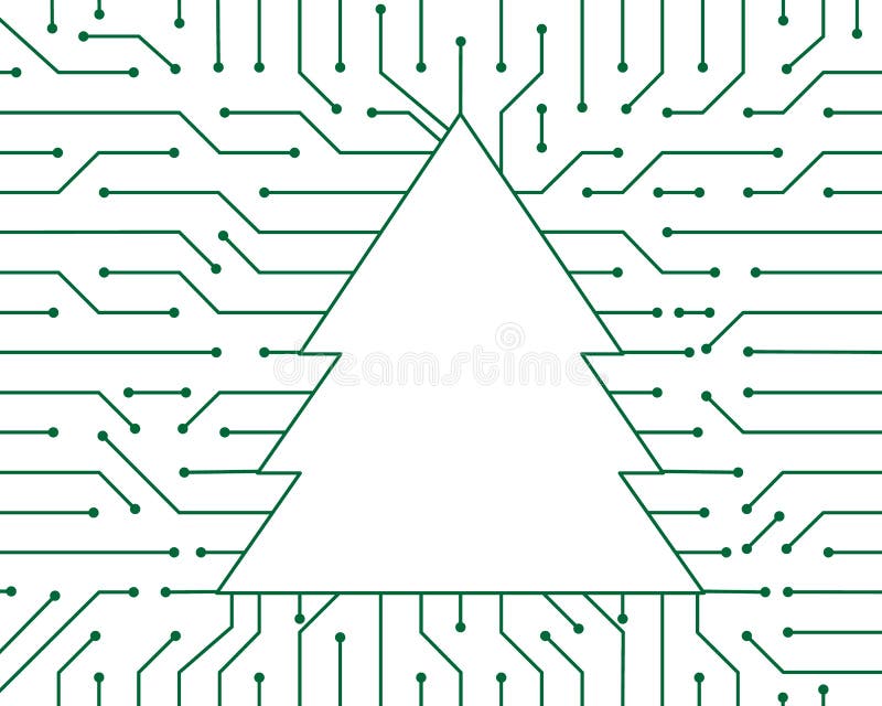 Choinka obwodu Zielonej wektorowej technologii tła abstrakcjonistyczny projekt ilustracji