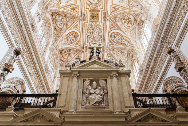 Choir and Renaissance Cathedral Nave, Cordoba Stock Photo - Image of ...