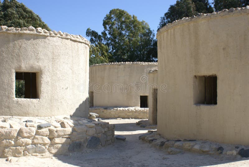 Reconstructed neolithic village at Choirokoitia Cyprus.The site is considered to be one of the most important and best preserved prehistoric sites of the eastern Mediterranean. It was discovered in 1934, has been listed as a World Heritage Site by UNESCO. Reconstructed neolithic village at Choirokoitia Cyprus.The site is considered to be one of the most important and best preserved prehistoric sites of the eastern Mediterranean. It was discovered in 1934, has been listed as a World Heritage Site by UNESCO.