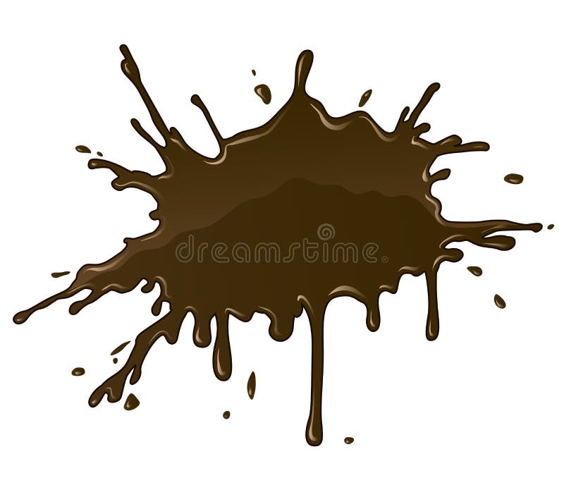 Chokladfärgstänkfläck med droppar och fläck