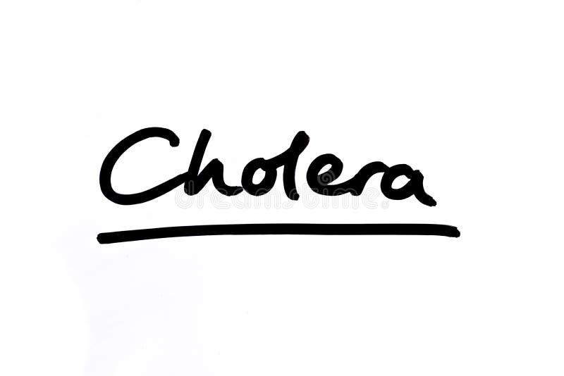 Cholera handwritten on a white background
