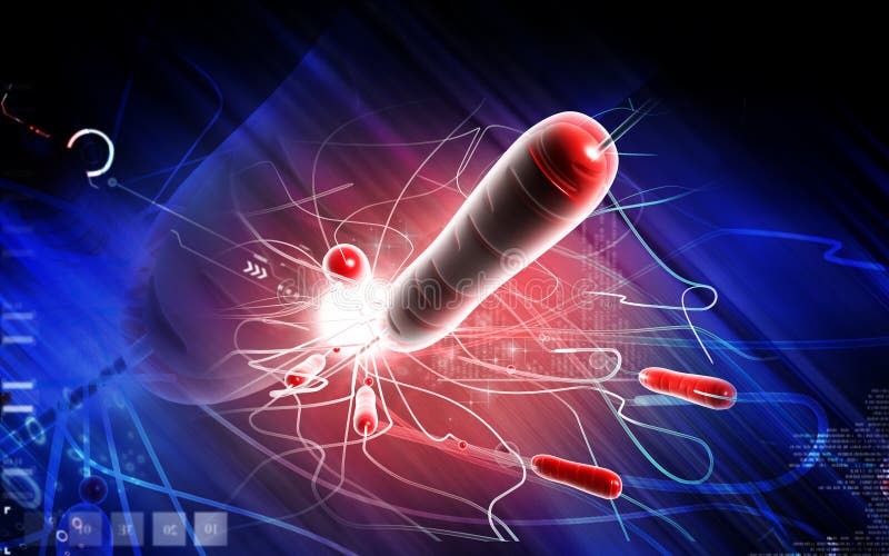 Digital illustration of cholera bacteria in colour background. Digital illustration of cholera bacteria in colour background