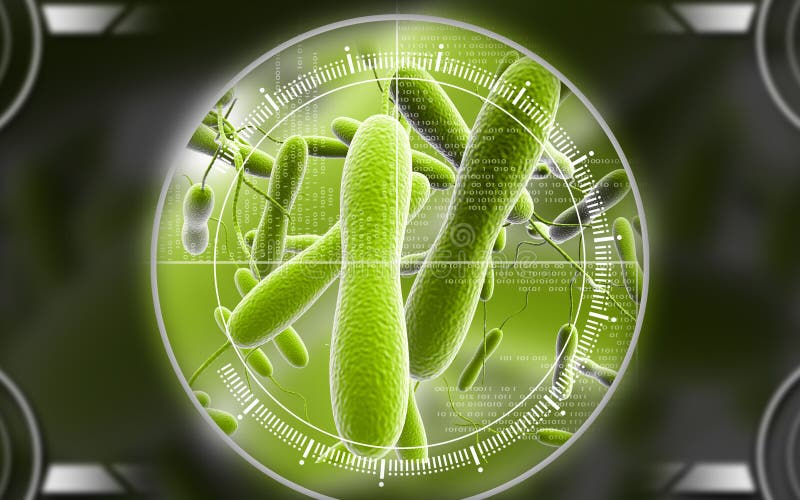 Digital illustration of cholera bacteria in colour background. Digital illustration of cholera bacteria in colour background