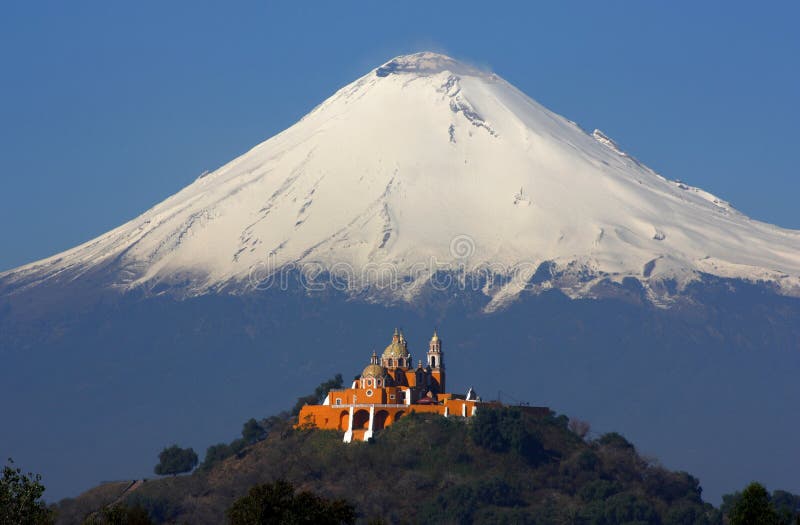 Iglesia de activo volcán para, con encuentra en,.