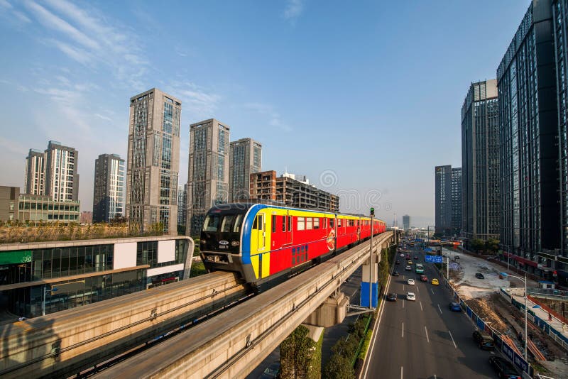 Chongqing Miastowy Sztachetowy transport obrazy royalty free Chongqing Miastowy Sztachetowy transport obrazy royalty free