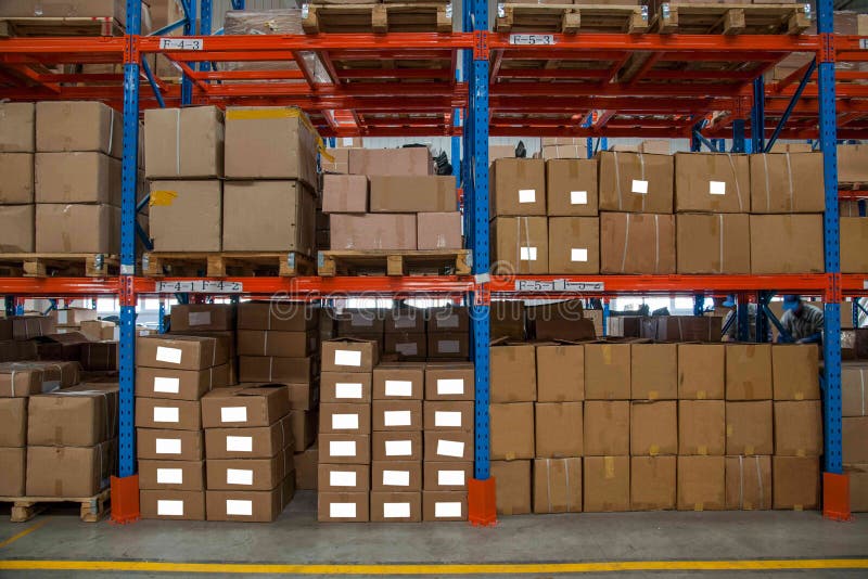 Warehouse. stock image. Image of distribution, frame, shelves - 1538407