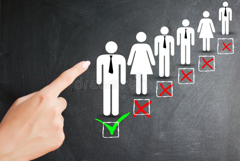 Choose candidate, human resources and employment concept. Choosing the right candidate, human resources and employment concept with check boxes under human royalty free stock photography Choose candidate, human resources and employment concept. Choosing the right candidate, human resources and employment concept with check boxes under human royalty free stock photography