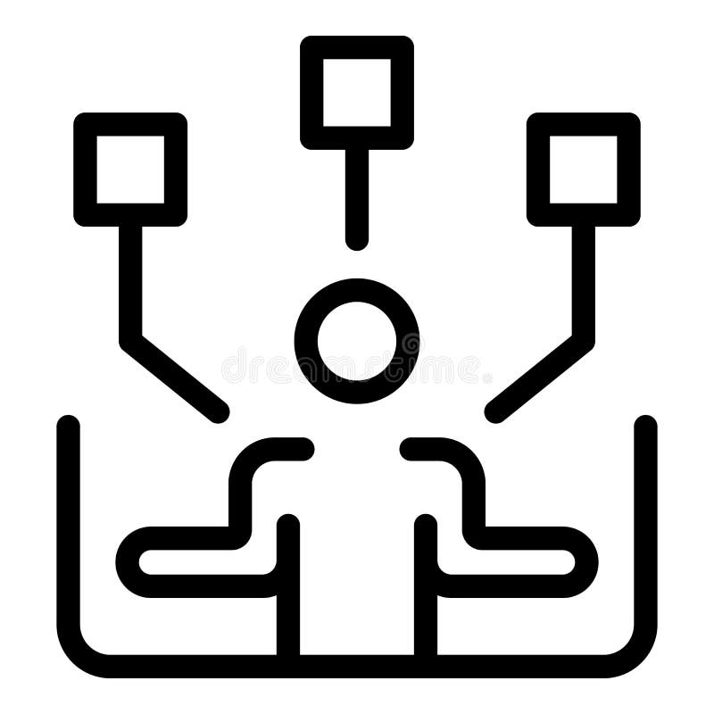 Choose personal security icon, outline style stock illustration