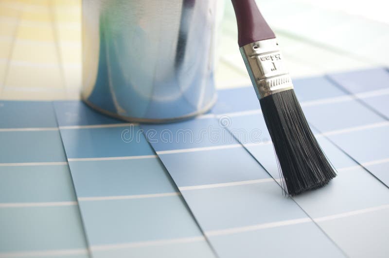Choosing your color with sample color chart royalty free stock photo