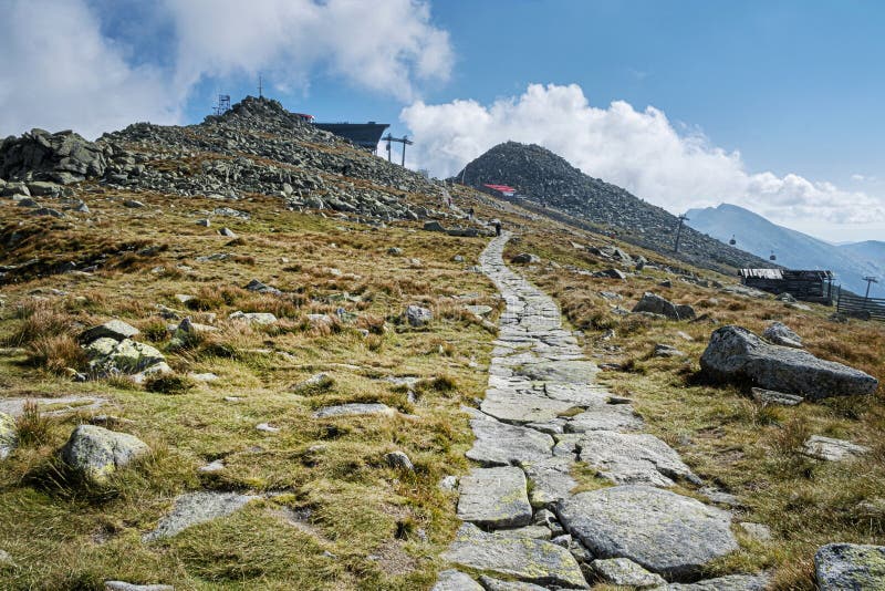 Chopok hill with cableway scene, Low Tatras mountain, Slovakia