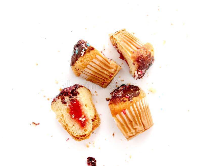 Chopped Cupcake Filled with Sweet Fruit Jelly Stock Photo Image of