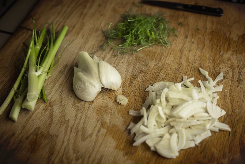 Chopped Fennel in the Kitchen Stock Image Image of health, cook 81754721
