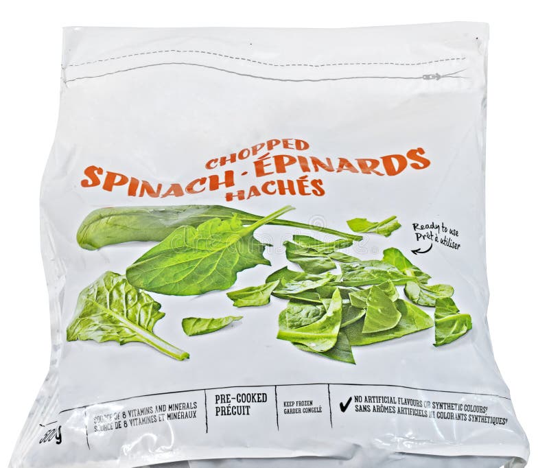 Chopped Frozen Spinach in a Bag Stock Photo - Image of flavor, spinach