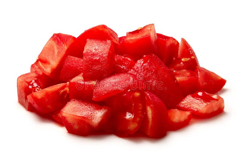 Chopped peeled tomatoes, clipping paths