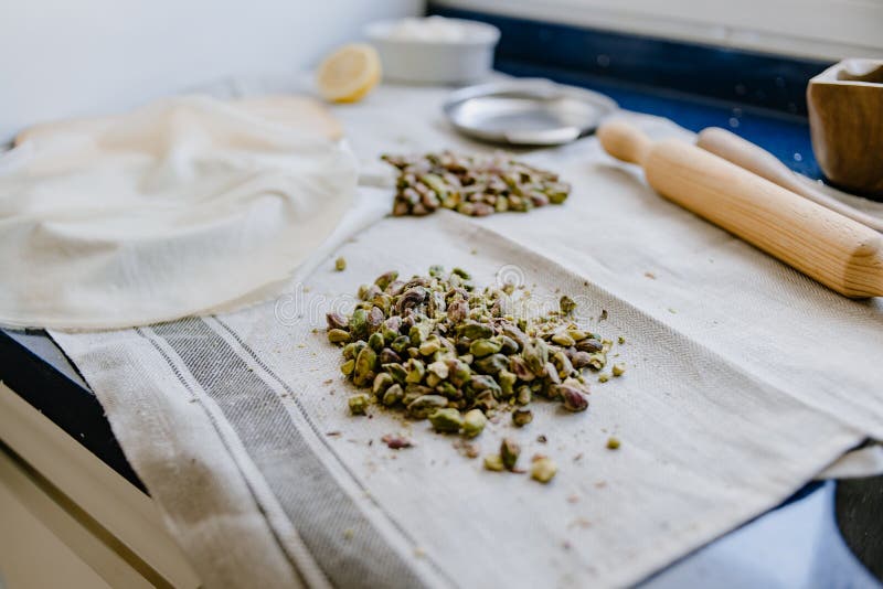 Chopped Pistachio Nuts for Baklava Stock Image Image of fruit