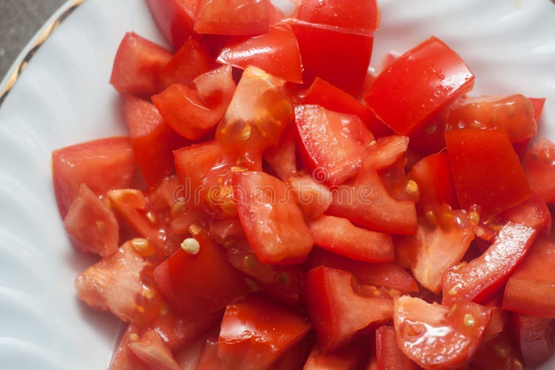 Chopped tomato stock photo. Image of health, plate, vegetables 28206314