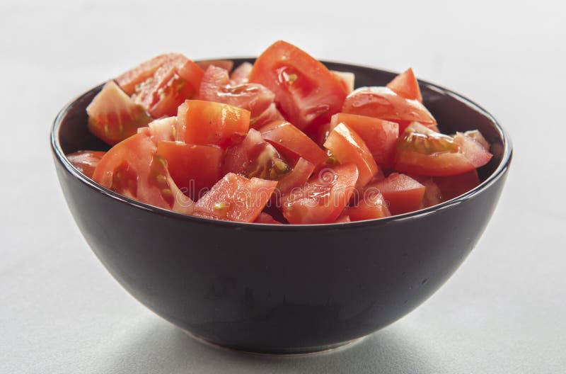 Diced Tomatoes In A Bowl
