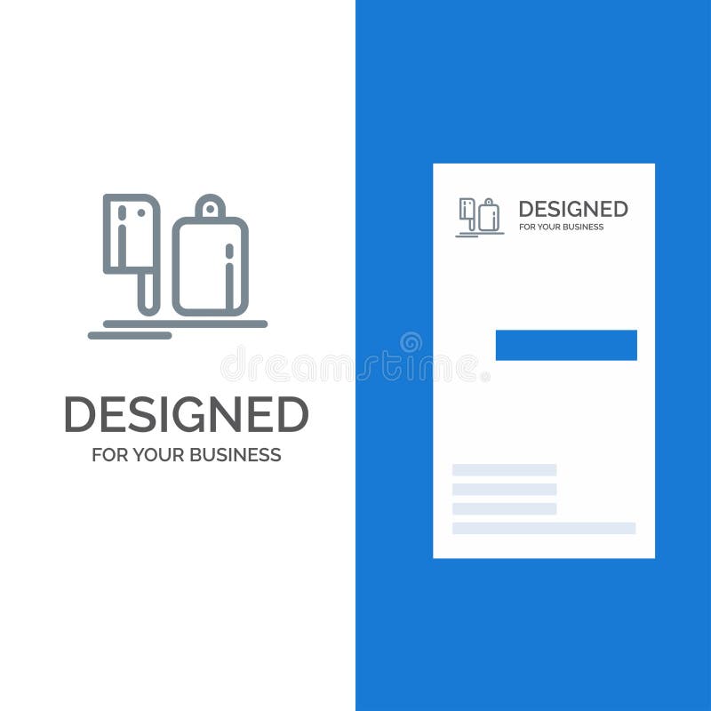 Chopper, Kitchen, Chef, Preparation, Food Grey Logo Design and Business Card Template royalty free illustration Chopper, Kitchen, Chef, Preparation, Food Grey Logo Design and Business Card Template royalty free illustration