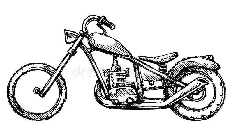 Motorcycle Doodle Vector Art PNG Images