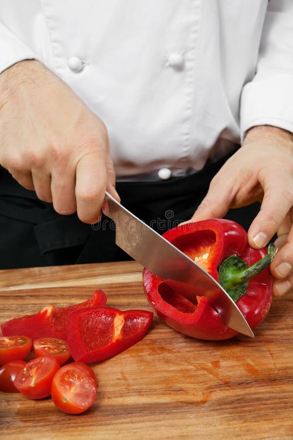 Chopping bell pepper stock photo. Image of vertical, wood 24558828
