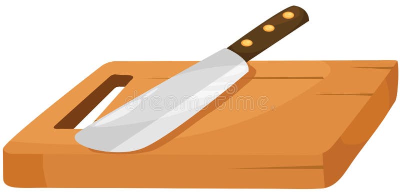 Chopping board and knife