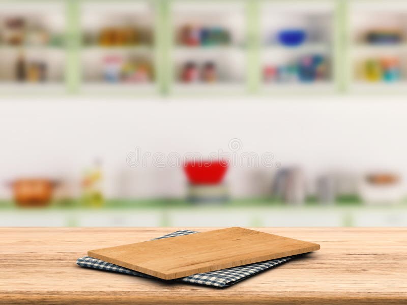 Chopping board on wooden counter royalty free stock images