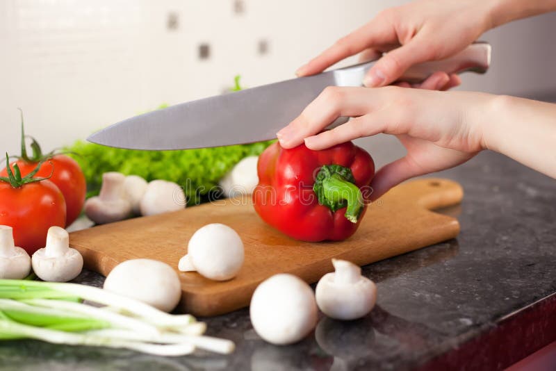 Chopping vegetables stock photo. Image of preparation - 52080742