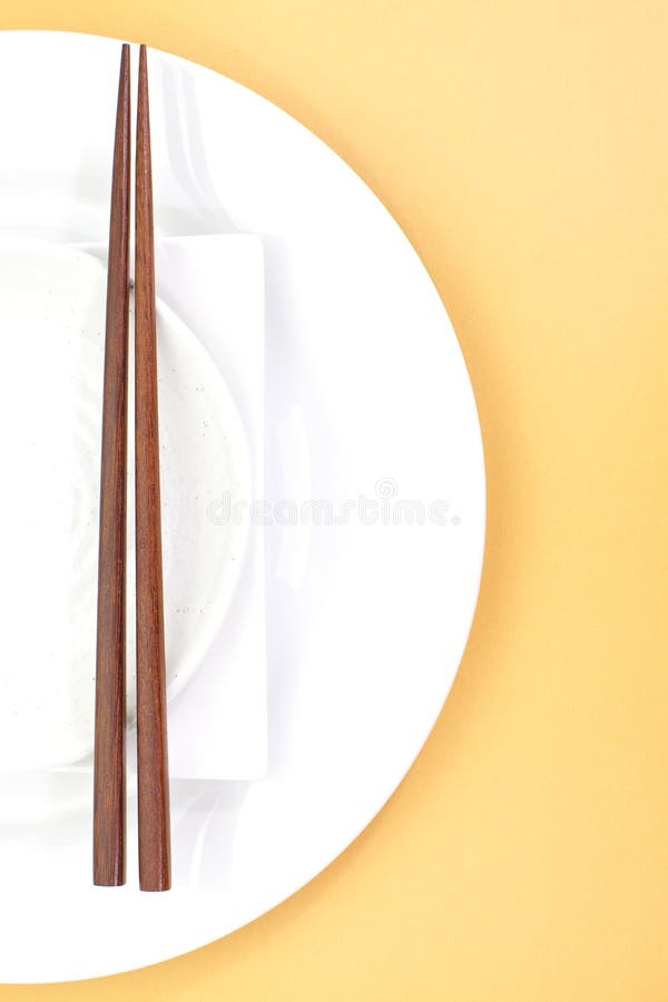 Chopsticks in asian set table