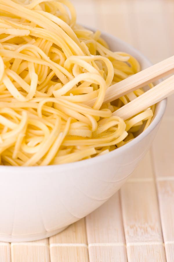 Chopsticks,bowl and noodles