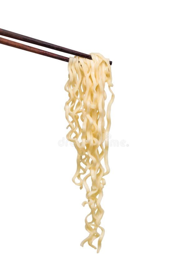 Chopsticks noodles isolated on white background, with clipping path.