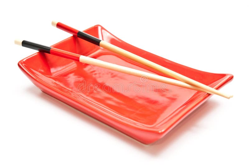 Chopsticks and plate