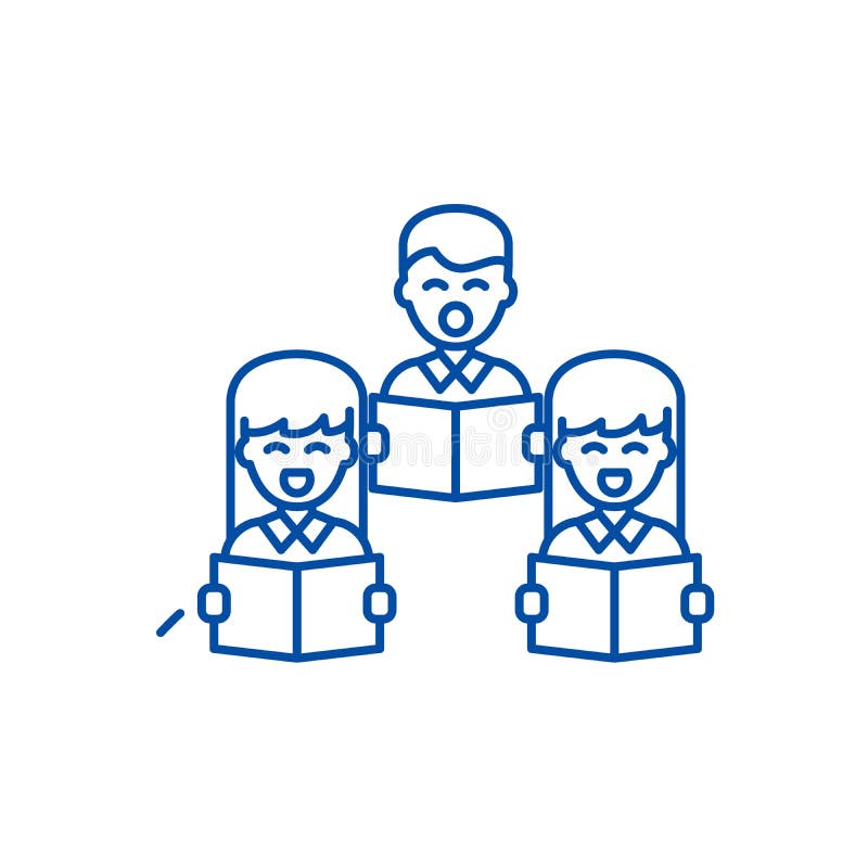 Chor-Gesanglinie Ikonenkonzept Flaches Vektorsymbol des Chorgesangs, Zeichen, Entwurfsillustration vektor abbildung Chor-Gesanglinie Ikonenkonzept Flaches Vektorsymbol des Chorgesangs, Zeichen, Entwurfsillustration vektor abbildung