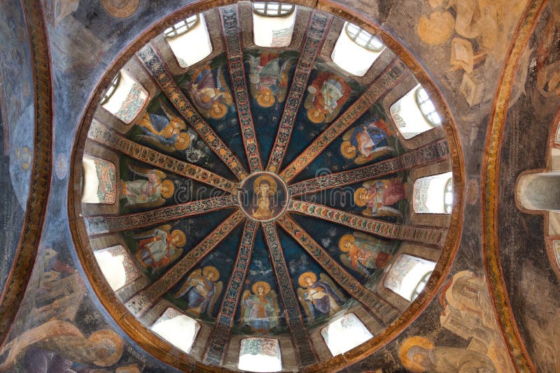CHORA, a igreja de Kariye ou o museu, interior da construção são angra imagem de stock CHORA, a igreja de Kariye ou o museu, interior da construção são angra imagem de stock