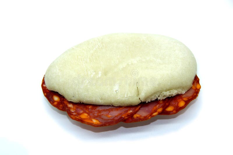 Chorizo Sandwich on Spanish Bread Mollete Stock Image Image of snack