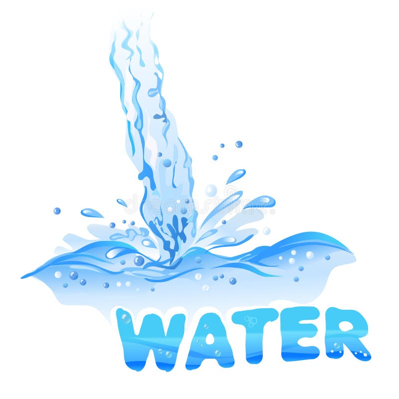 Chorro De Agua De La Corriente Ilustración del Vector - Ilustración de  mojado, extracto: 37772597