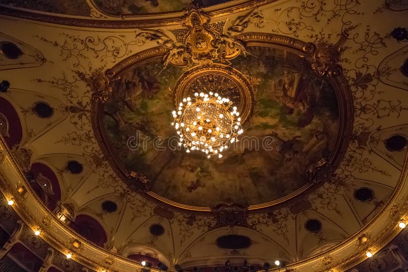 Chorwacki teatru narodowego sufit zdjęcie stock Chorwacki teatru narodowego sufit zdjęcie stock