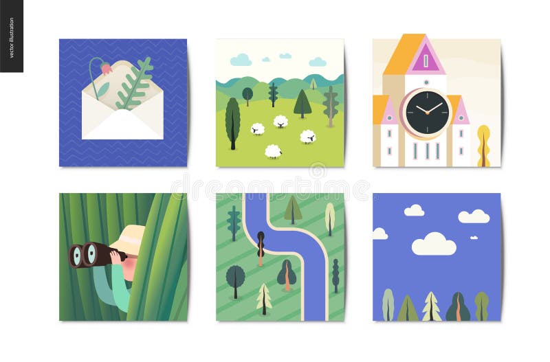 Choses simples - cartes postales illustration libre de droits Choses simples - cartes postales illustration libre de droits