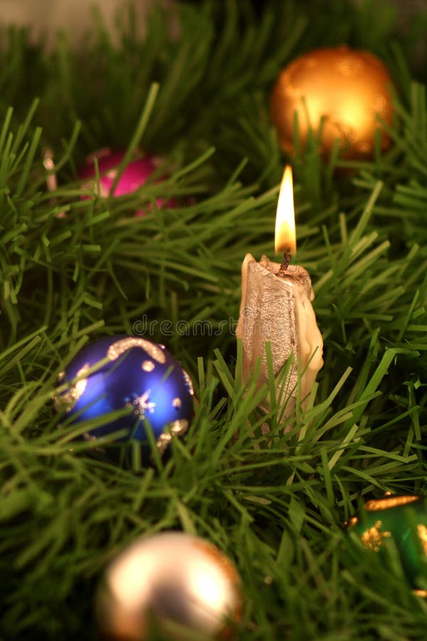 Chrismas decoration and candle