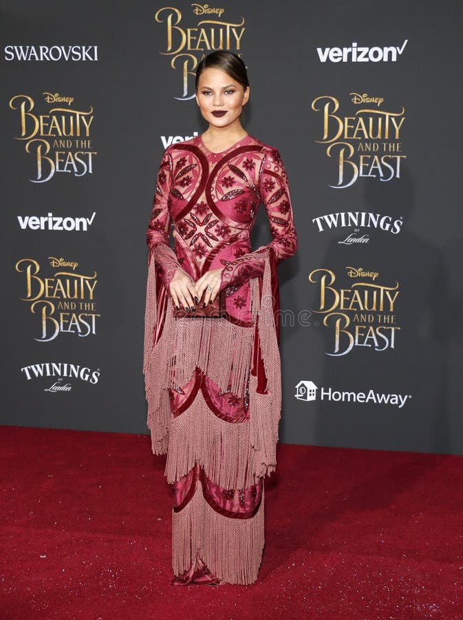Chrissy Teigen at the Los Angeles premiere of `Beauty And The Beast` held at the El Capitan Theatre in Hollywood, USA on March 2, 2017.