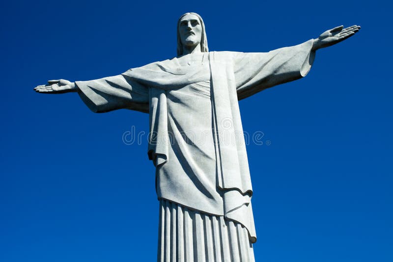 Christ the Redeemer statue in Rio de Janeiro in Brazil royalty free stock photo