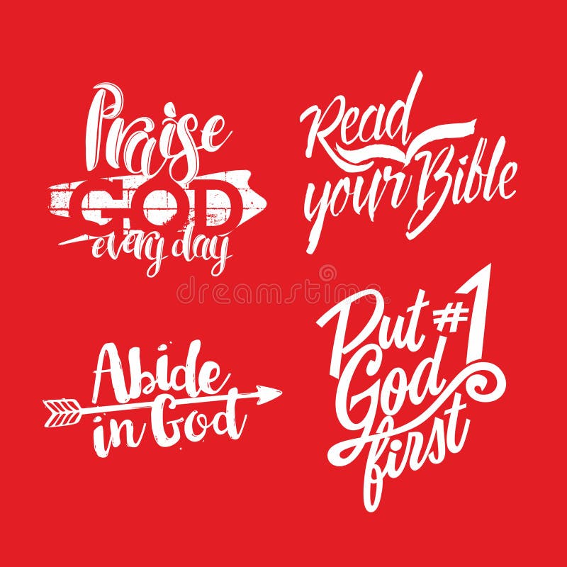 Christelijke uitdrukking lettering woorden royalty-vrije illustratie Christelijke uitdrukking lettering woorden royalty-vrije illustratie