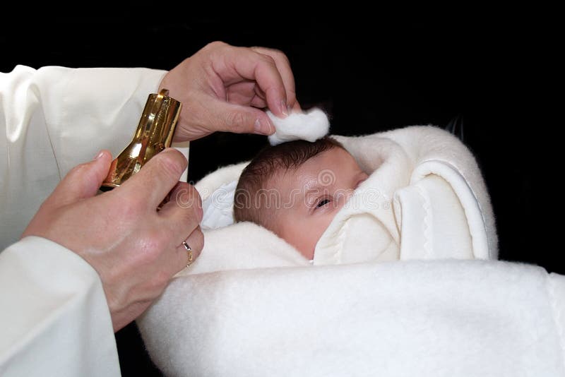 Baby being baptized stock image. Image of water, christening 5832991