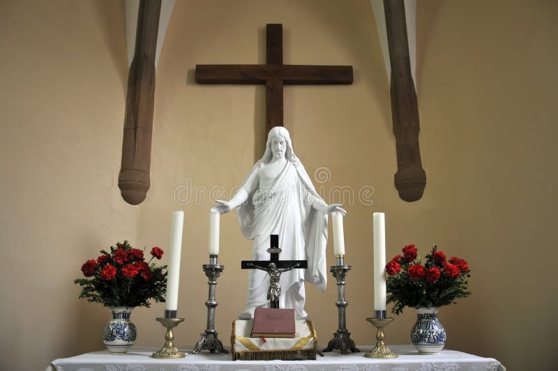 Christian altar with jesus