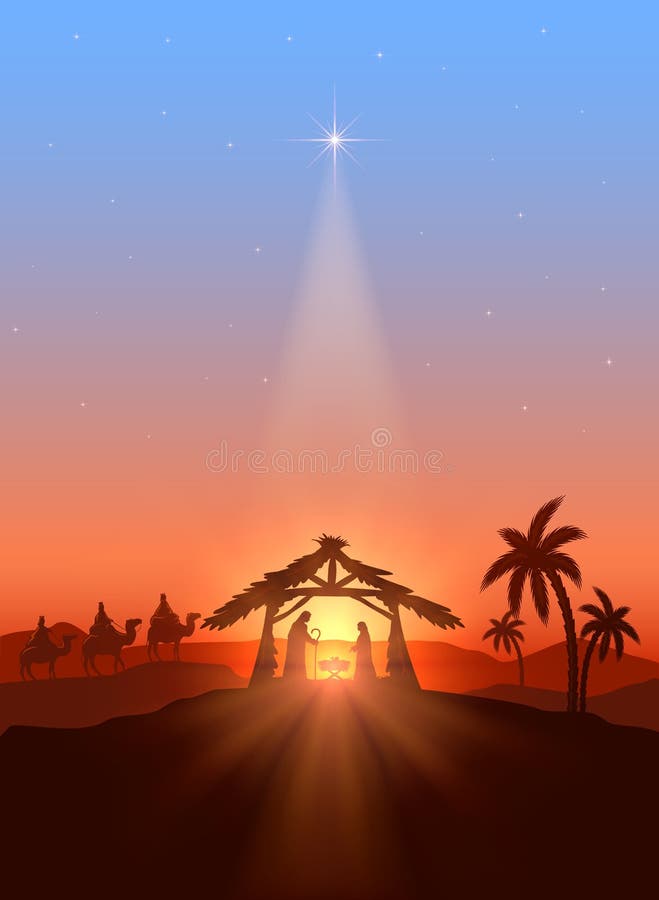 Christian Christmas bakgrund vektor illustrationer