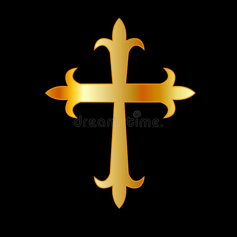 Christian Cross antigo dourado