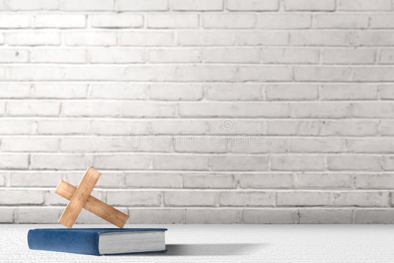Christian Cross and bible on the table stock photography Christian Cross and bible on the table stock photography