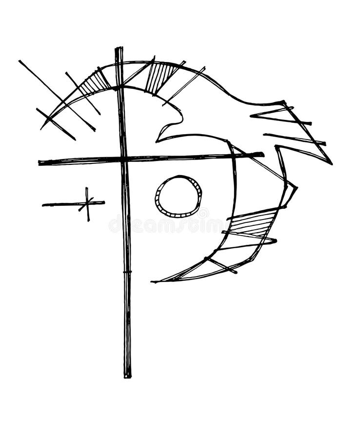 Christian Cross and dove symbol