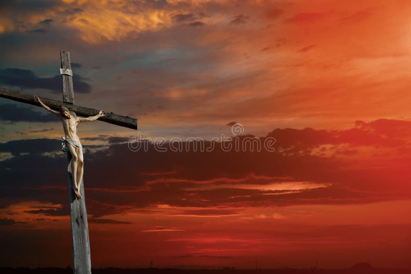 Christian cross on sunset sky religion world christian