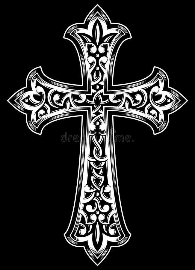 Christian Cross Vetora antigo ilustração do vetor Christian Cross Vetora antigo ilustração do vetor